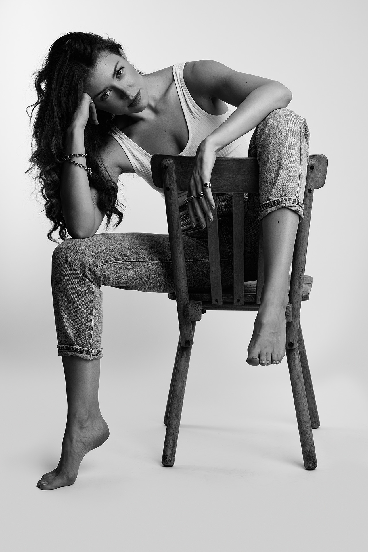 Fashion Editorial Fotografie Model Cornelia von Wiener Models, Schwarz Wei&szlig;, Dominique Hammer Fotograf Wien