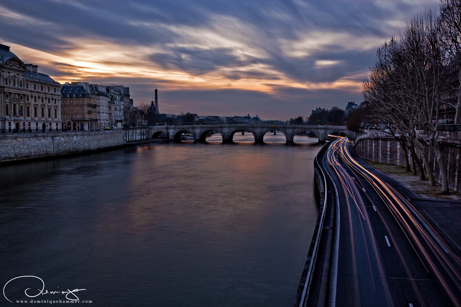 Die Seine in Paris bei Abendstimmung, von Fotograf Dominique Hammer